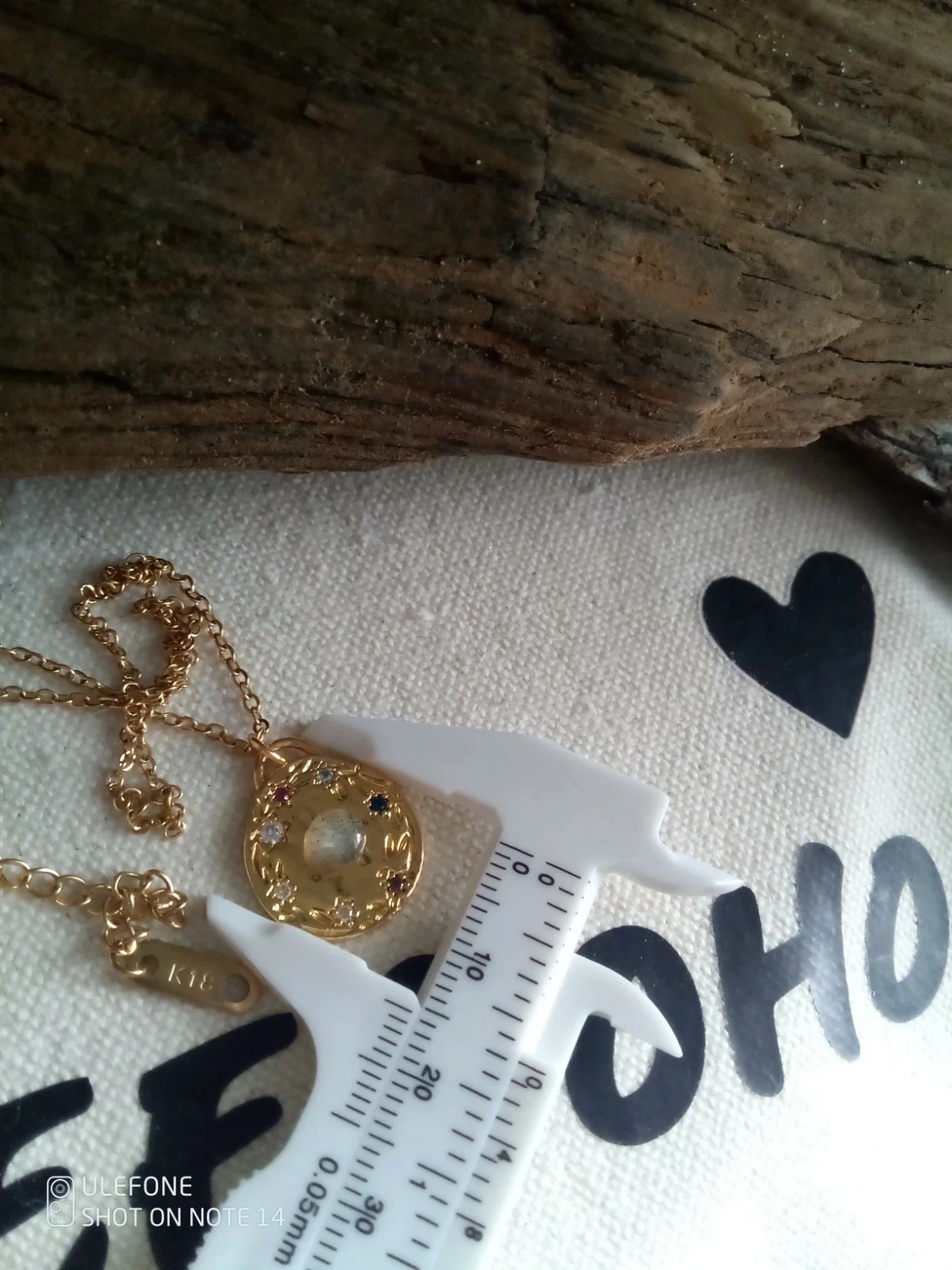 Labradorite Medallion Necklace + Gold-Plated Chain – photo 3